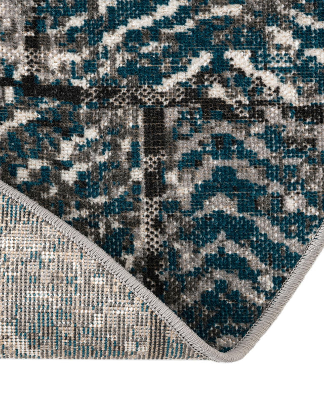 Gray Blue 5' 3 x 5' 3 Valencia Round Area Rug Modern Abstract Durable Carpet for Living Room, Dining, Office, Bedrooms, Dorm Rooms for Sale at Rug Engine