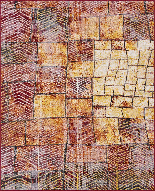 Rust Red 7' 10 x 10' Valencia Rectangle Area Rug Modern Abstract Durable Carpet for Living Room, Dining, Office, Bedrooms, Dorm Rooms for Sale at Rug Engine