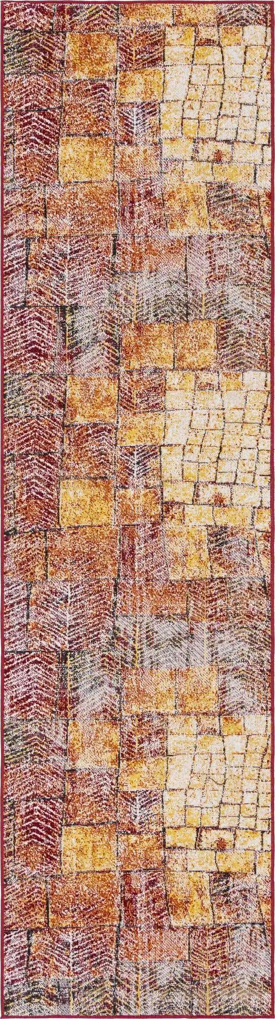 Rust Red 2' 7 x 10' Valencia Runner Area Rug Modern Abstract Durable Carpet for Living Room, Dining, Office, Bedrooms, Dorm Rooms for Sale at Rug Engine