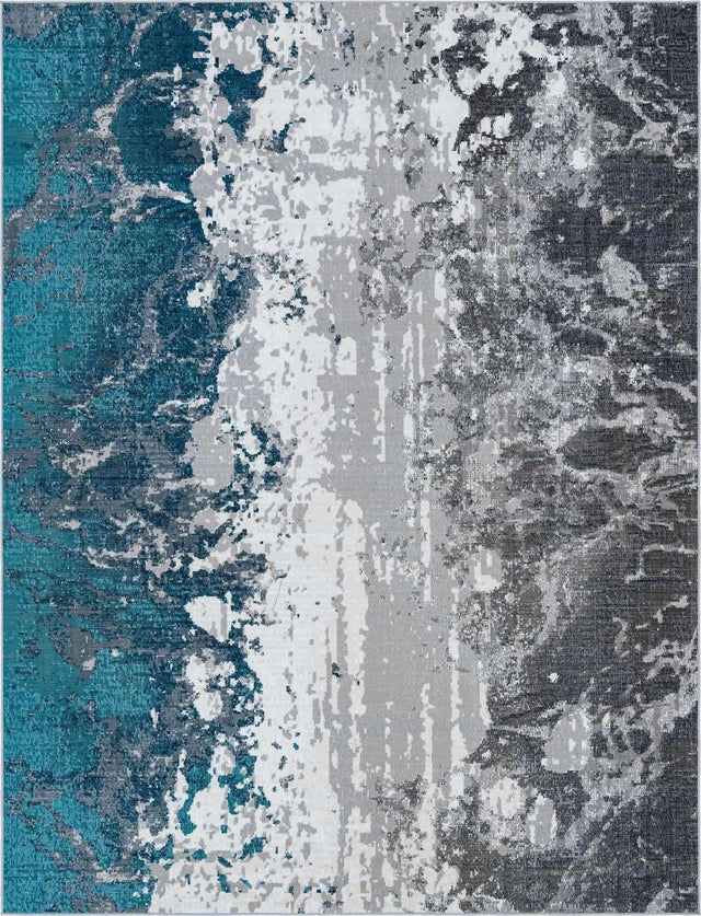 Gray 9' x 12' Valencia Rectangle Area Rug Modern Abstract Durable Carpet for Living Room, Dining, Office, Bedrooms, Dorm Rooms for Sale at Rug Engine