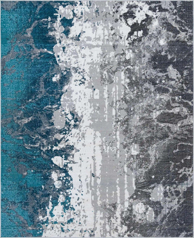 Gray 7' 10 x 10' Valencia Rectangle Area Rug Modern Abstract Durable Carpet for Living Room, Dining, Office, Bedrooms, Dorm Rooms for Sale at Rug Engine