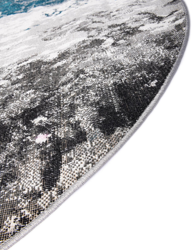 Gray 5' 3 x 5' 3 Valencia Round Area Rug Modern Abstract Durable Carpet for Living Room, Dining, Office, Bedrooms, Dorm Rooms for Sale at Rug Engine