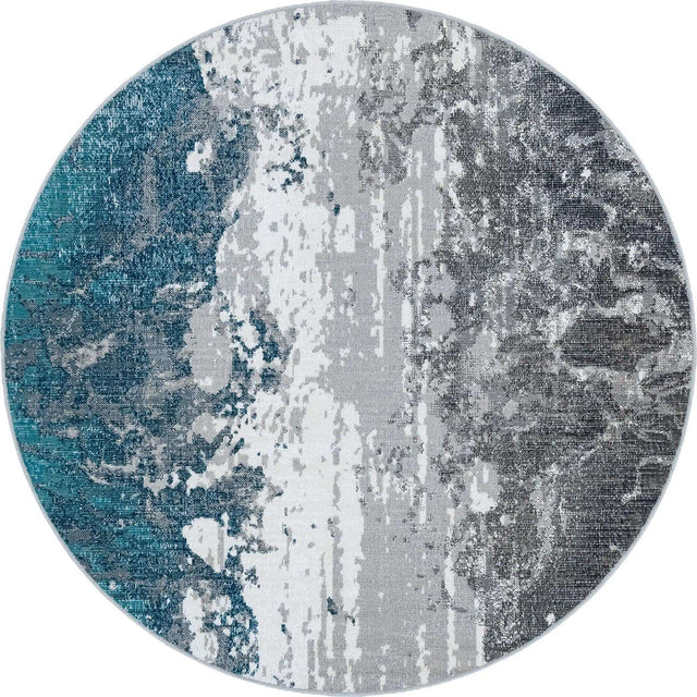 Gray 5' 3 x 5' 3 Valencia Round Area Rug Modern Abstract Durable Carpet for Living Room, Dining, Office, Bedrooms, Dorm Rooms for Sale at Rug Engine
