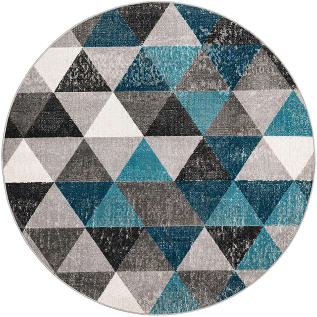 Gray 5' 3 x 5' 3 Valencia Round Area Rug Modern Abstract Durable Carpet for Living Room, Dining, Office, Bedrooms, Dorm Rooms for Sale at Rug Engine