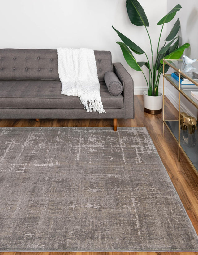 Gray 7' 10 x 10' Valencia Rectangle Area Rug Modern Abstract Durable Carpet for Living Room, Dining, Office, Bedrooms, Dorm Rooms for Sale at Rug Engine