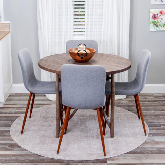 Ivory 5' 3 x 5' 3 Valencia Round Area Rug Modern Abstract Durable Carpet for Living Room, Dining, Office, Bedrooms, Dorm Rooms for Sale at Rug Engine