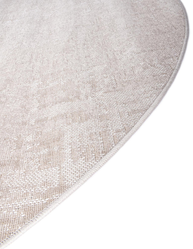 Ivory 5' 3 x 5' 3 Valencia Round Area Rug Modern Abstract Durable Carpet for Living Room, Dining, Office, Bedrooms, Dorm Rooms for Sale at Rug Engine