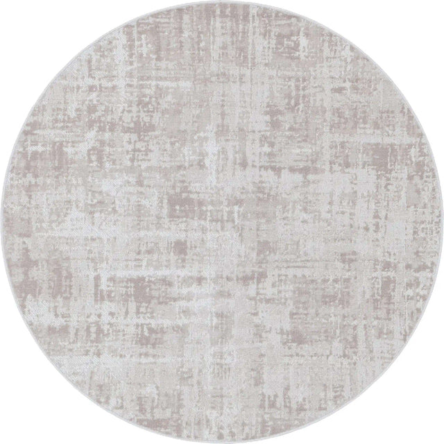 Ivory 5' 3 x 5' 3 Valencia Round Area Rug Modern Abstract Durable Carpet for Living Room, Dining, Office, Bedrooms, Dorm Rooms for Sale at Rug Engine