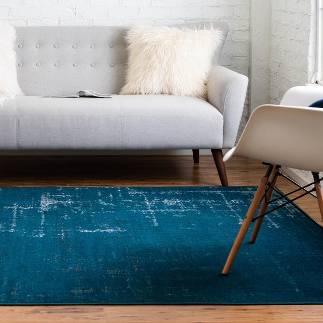 Blue 4' 1 x 6' 1 Valencia Rectangle Area Rug Modern Abstract Durable Carpet for Living Room, Dining, Office, Bedrooms, Dorm Rooms for Sale at Rug Engine