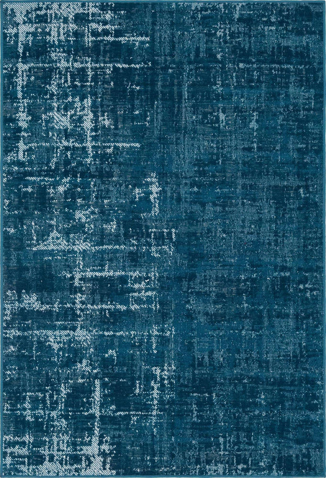 Blue 4' 1 x 6' 1 Valencia Rectangle Area Rug Modern Abstract Durable Carpet for Living Room, Dining, Office, Bedrooms, Dorm Rooms for Sale at Rug Engine