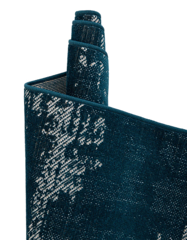 Blue 2' 7 x 10' Valencia Runner Area Rug Modern Abstract Durable Carpet for Living Room, Dining, Office, Bedrooms, Dorm Rooms for Sale at Rug Engine