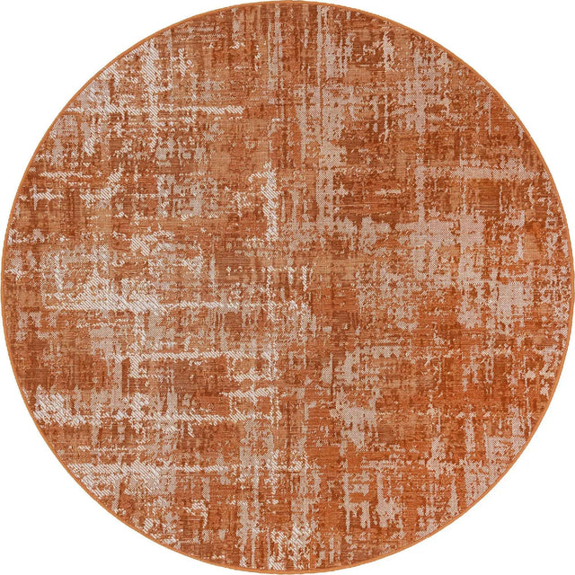 Orange 5' 3 x 5' 3 Valencia Round Area Rug Modern Abstract Durable Carpet for Living Room, Dining, Office, Bedrooms, Dorm Rooms for Sale at Rug Engine
