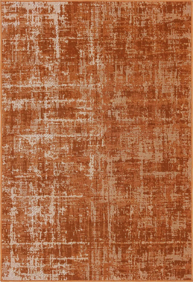 Orange 4' 1 x 6' 1 Valencia Rectangle Area Rug Modern Abstract Durable Carpet for Living Room, Dining, Office, Bedrooms, Dorm Rooms for Sale at Rug Engine