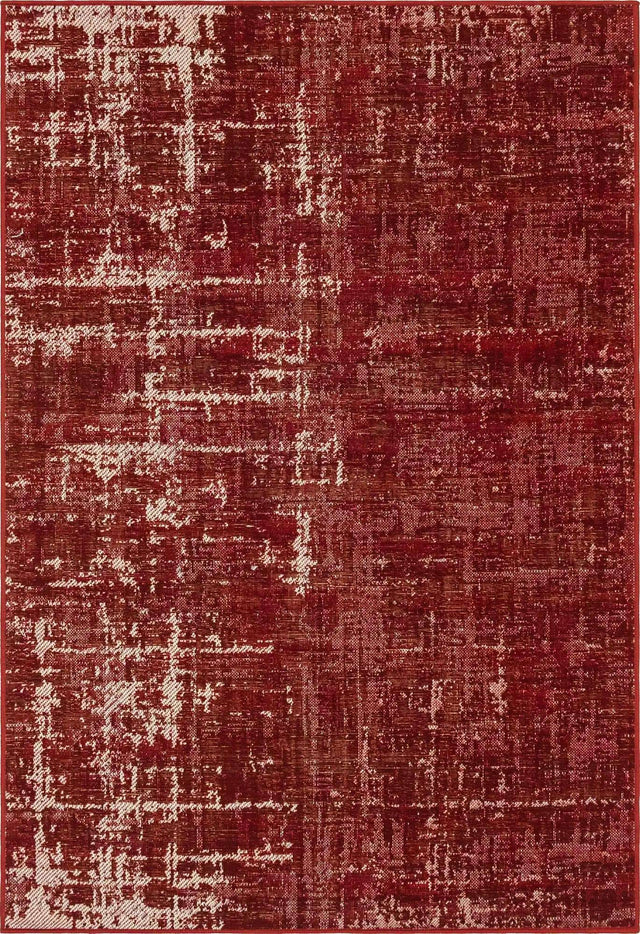 Red 4' 1 x 6' 1 Valencia Rectangle Area Rug Modern Abstract Durable Carpet for Living Room, Dining, Office, Bedrooms, Dorm Rooms for Sale at Rug Engine