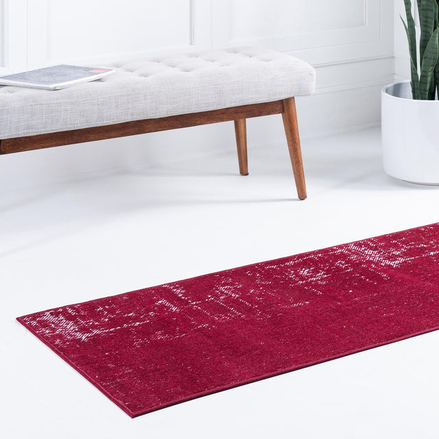 Red 2' 7 x 10' Valencia Runner Area Rug Modern Abstract Durable Carpet for Living Room, Dining, Office, Bedrooms, Dorm Rooms for Sale at Rug Engine