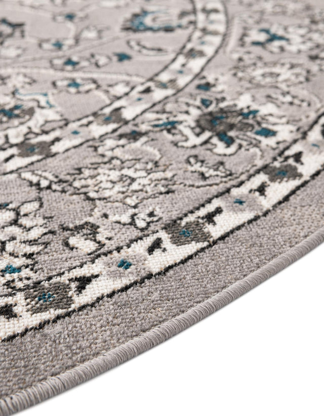 Gray 5' 3 x 5' 3 Aarhus Round Area Rug 100% Polypropylene With Jute Foundation Living Room Bedroom Carpet for Sale at Rug Engine