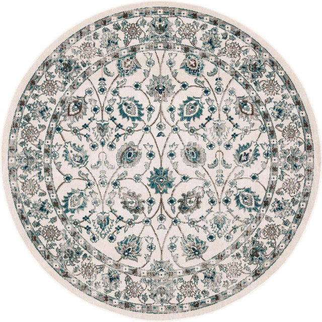 Ivory 5' 3 x 5' 3 Aarhus Round Area Rug 100% Polypropylene With Jute Foundation Living Room Bedroom Carpet for Sale at Rug Engine