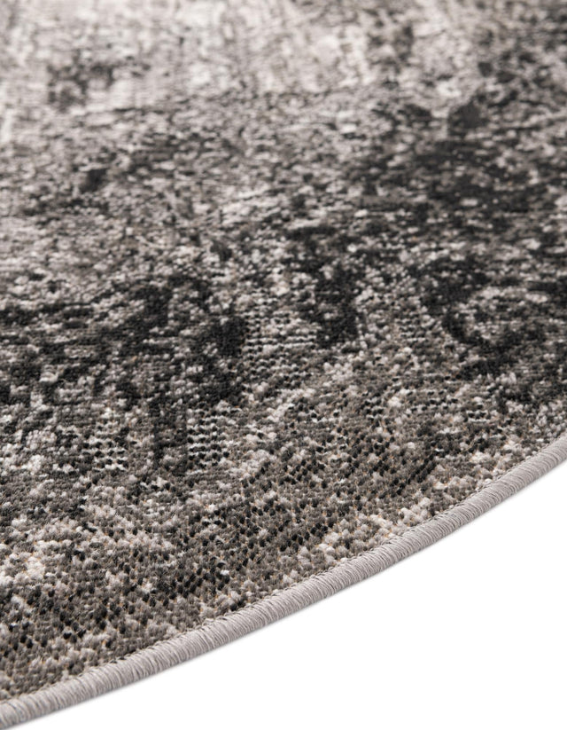 Gray 5' 3 x 5' 3 Aarhus Round Area Rug 100% Polypropylene With Jute Foundation Living Room Bedroom Carpet for Sale at Rug Engine