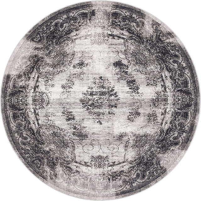 Gray 7' 10 x 7' 10 Aarhus Round Area Rug 100% Polypropylene With Jute Foundation Living Room Bedroom Carpet for Sale at Rug Engine