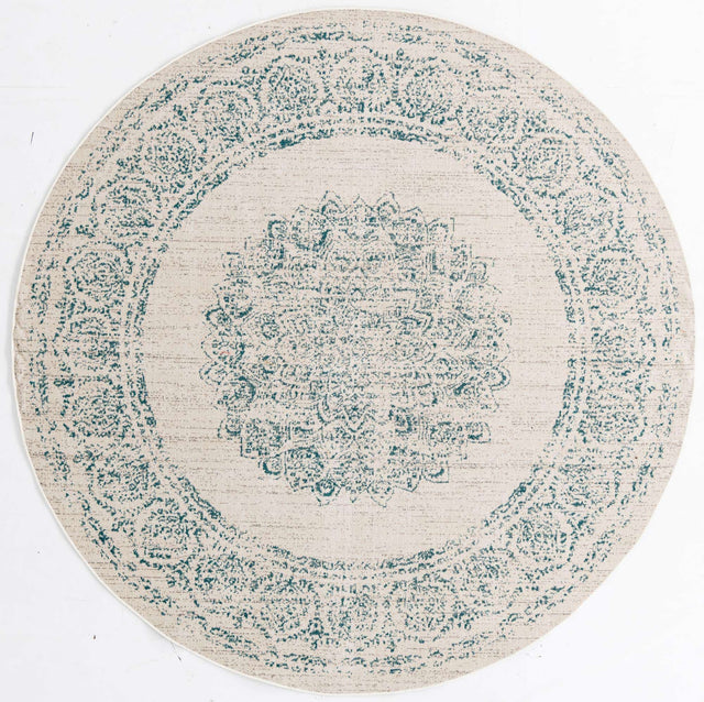 Cream 7' 10 x 7' 10 Aarhus Round Area Rug 100% Polypropylene With Jute Foundation Living Room Bedroom Carpet for Sale at Rug Engine
