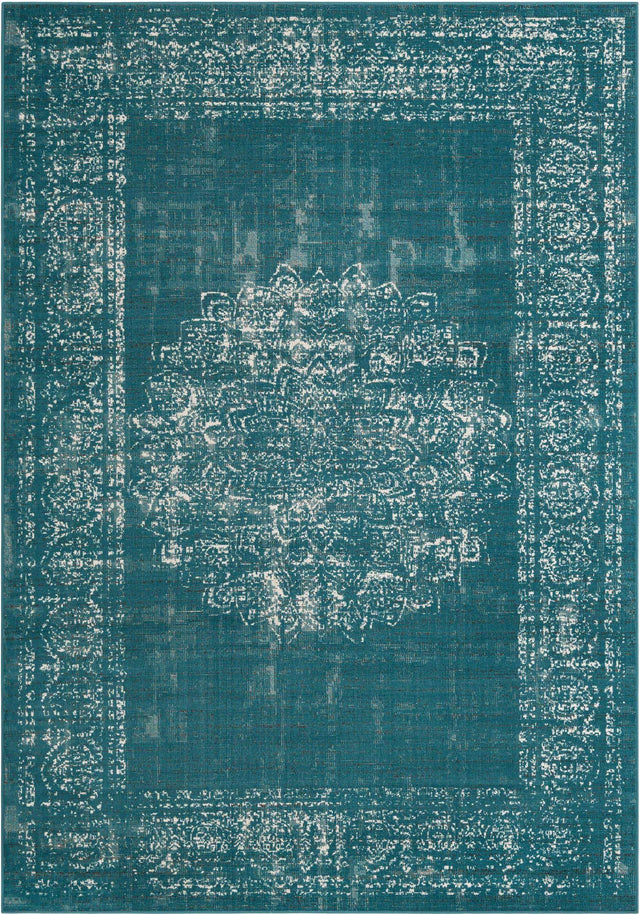Blue 7' 1 x 10' Aarhus Rectangle Area Rug 100% Polypropylene With Jute Foundation Living Room Bedroom Carpet for Sale at Rug Engine
