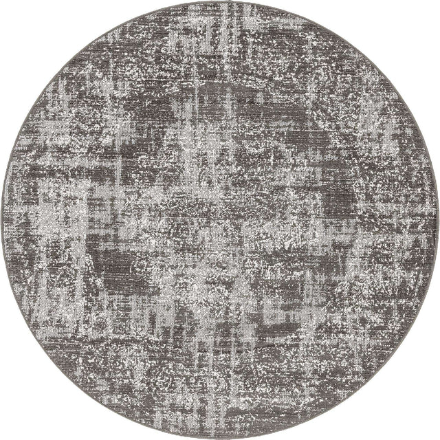 Dark Gray 5' 3 x 5' 3 Aarhus Round Area Rug 100% Polypropylene With Jute Foundation Living Room Bedroom Carpet for Sale at Rug Engine