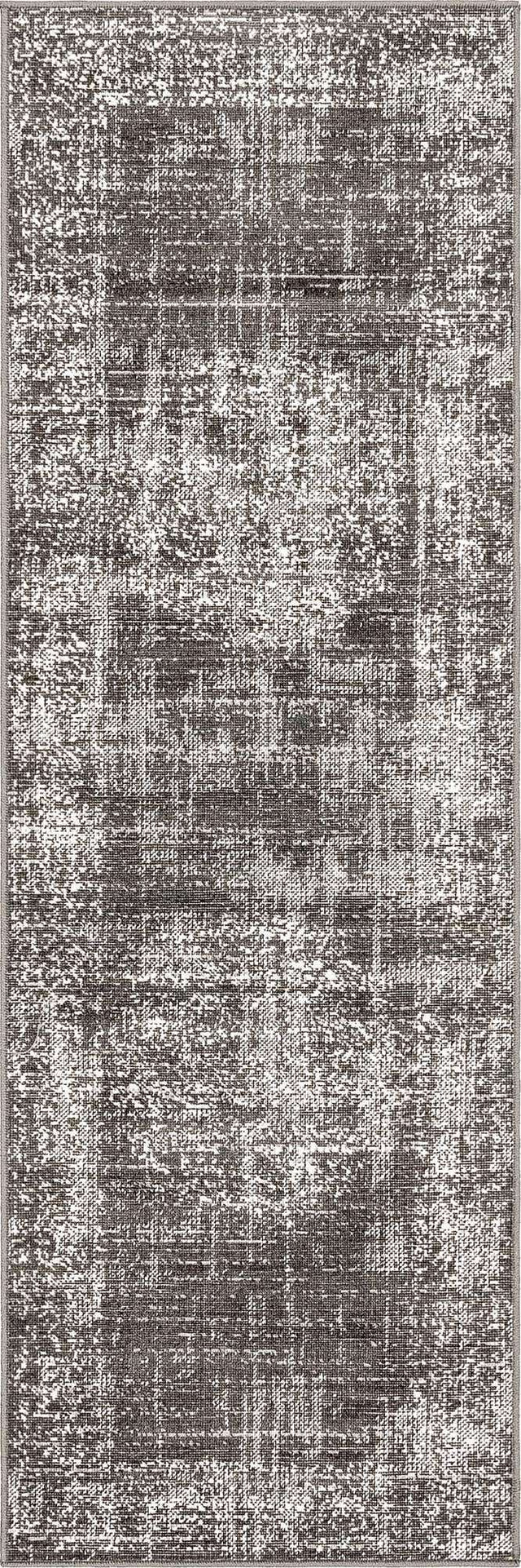 Dark Gray 2' x 6' 1 Aarhus Runner Area Rug 100% Polypropylene With Jute Foundation Living Room Bedroom Carpet for Sale at Rug Engine