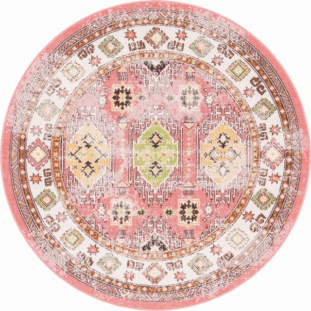 Rose 5' 3 x 5' 3 Aarhus Round Area Rug 100% Polypropylene With Jute Foundation Living Room Bedroom Carpet for Sale at Rug Engine