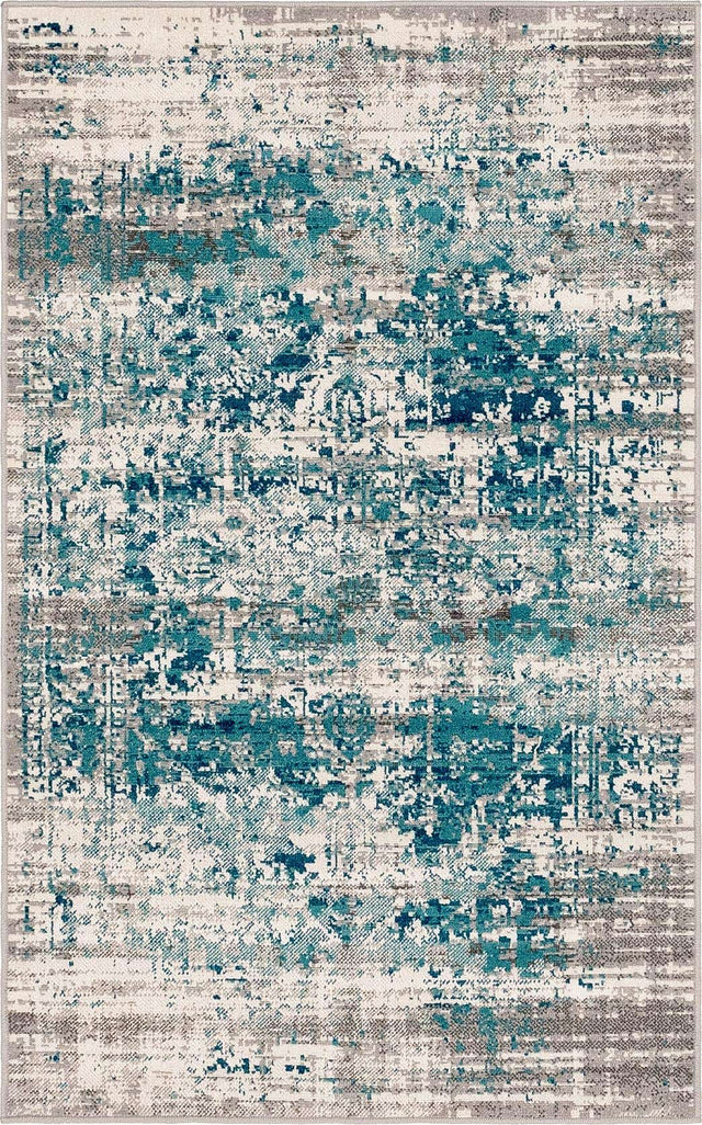 Blue 3' 3 x 5' 3 Aarhus Rectangle Area Rug 100% Polypropylene With Jute Foundation Living Room Bedroom Carpet for Sale at Rug Engine