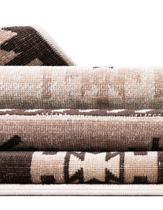 Beige 4' 1 x 6' 1 Lucerne Rectangle Area Rug 100% Polypropylene Traditional Classic Easy Clean Carpet for Kitchens, Living Rooms, Bedroom, Office for Sale at Rug Engine