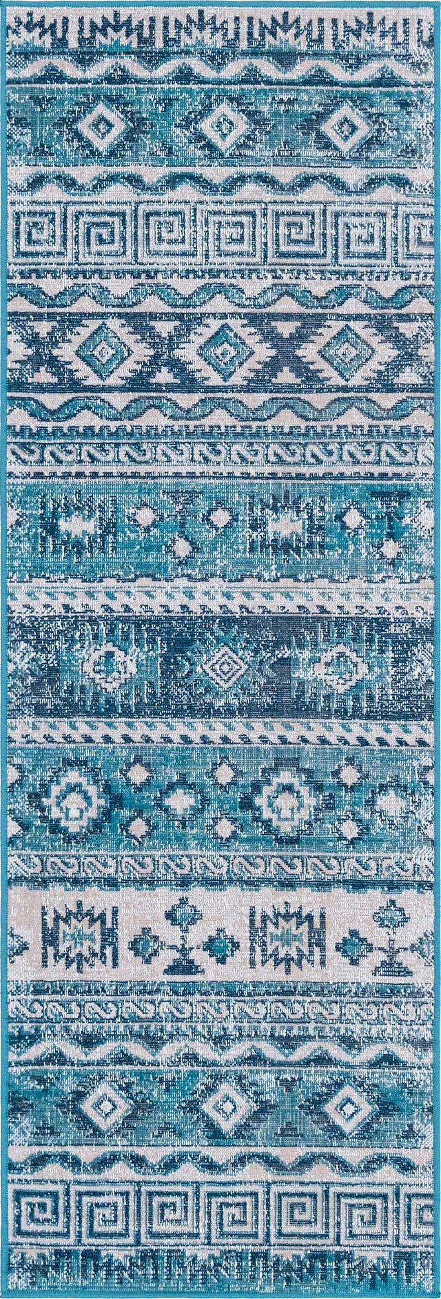 Blue 2' x 6' 1 Lucerne Runner Area Rug 100% Polypropylene Traditional Classic Easy Clean Carpet for Kitchens, Living Rooms, Bedroom, Office for Sale at Rug Engine