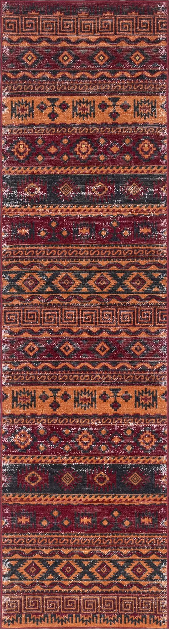 Rust Red 2' 7 x 10' Lucerne Runner Area Rug 100% Polypropylene Traditional Classic Easy Clean Carpet for Kitchens, Living Rooms, Bedroom, Office for Sale at Rug Engine