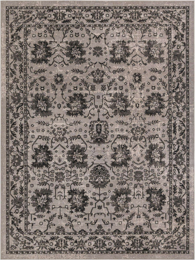 Light Gray 9' x 12' Lucerne Rectangle Area Rug 100% Polypropylene Traditional Classic Easy Clean Carpet for Kitchens, Living Rooms, Bedroom, Office for Sale at Rug Engine