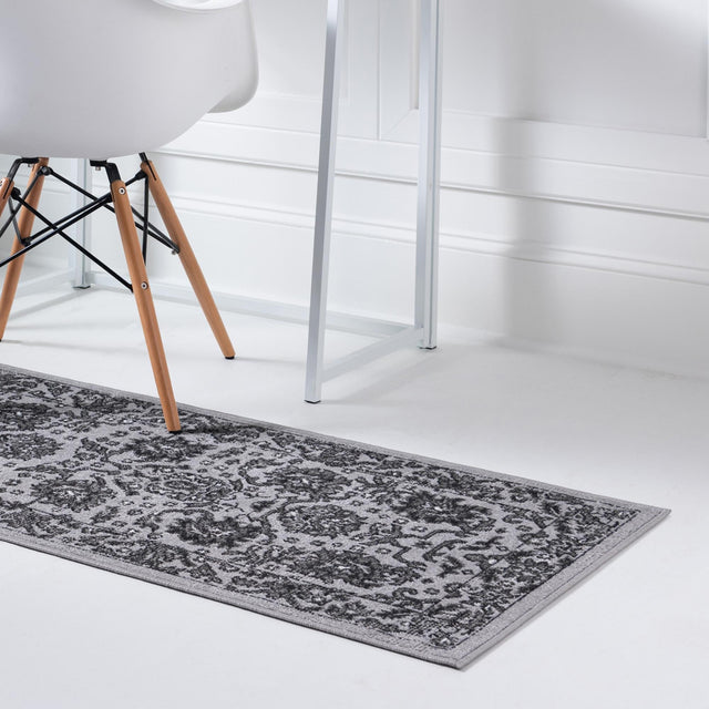 Light Gray 2' 7 x 10' Lucerne Runner Area Rug 100% Polypropylene Traditional Classic Easy Clean Carpet for Kitchens, Living Rooms, Bedroom, Office for Sale at Rug Engine