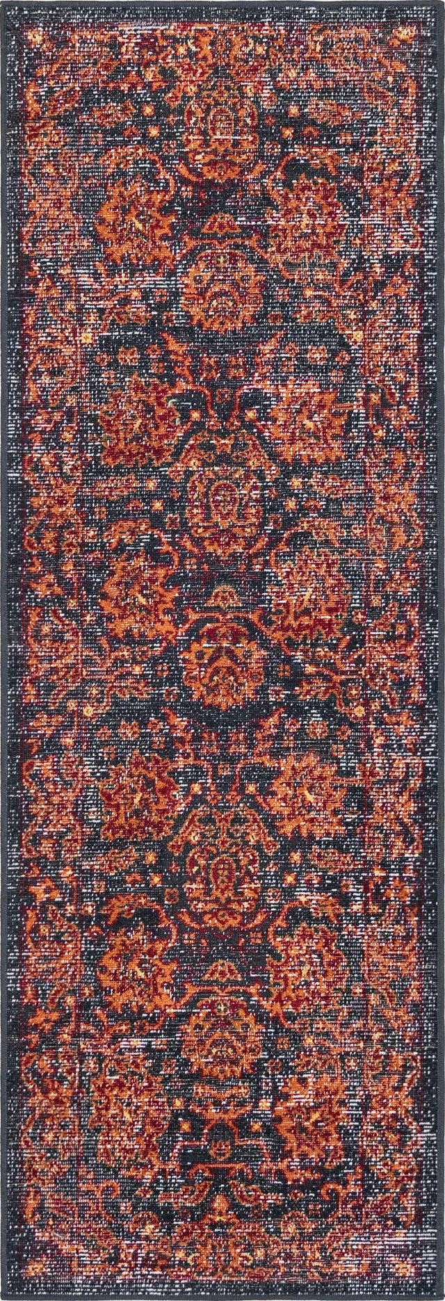 Black 2' x 6' 1 Lucerne Runner Area Rug 100% Polypropylene Traditional Classic Easy Clean Carpet for Kitchens, Living Rooms, Bedroom, Office for Sale at Rug Engine