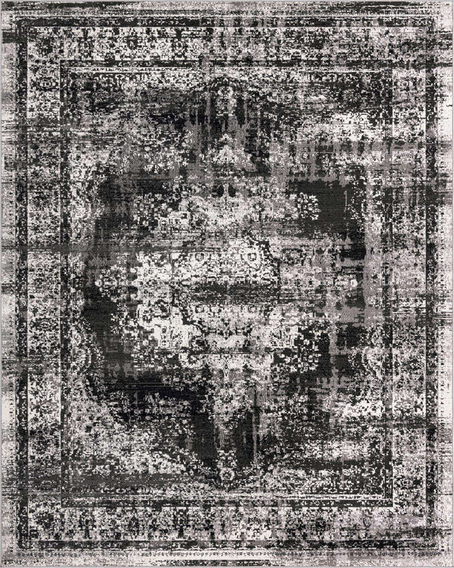 Gray 7' 10 x 10' Lucerne Rectangle Area Rug 100% Polypropylene Traditional Classic Easy Clean Carpet for Kitchens, Living Rooms, Bedroom, Office for Sale at Rug Engine