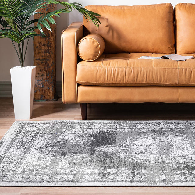 Gray 7' 10 x 10' Lucerne Rectangle Area Rug 100% Polypropylene Traditional Classic Easy Clean Carpet for Kitchens, Living Rooms, Bedroom, Office for Sale at Rug Engine