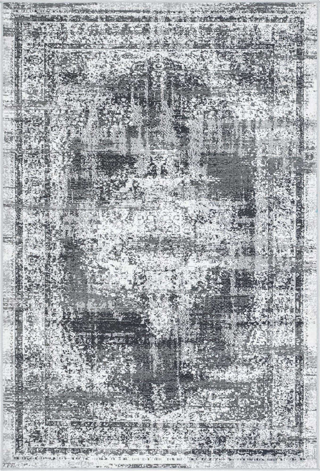 Gray 4' 1 x 6' 1 Lucerne Rectangle Area Rug 100% Polypropylene Traditional Classic Easy Clean Carpet for Kitchens, Living Rooms, Bedroom, Office for Sale at Rug Engine