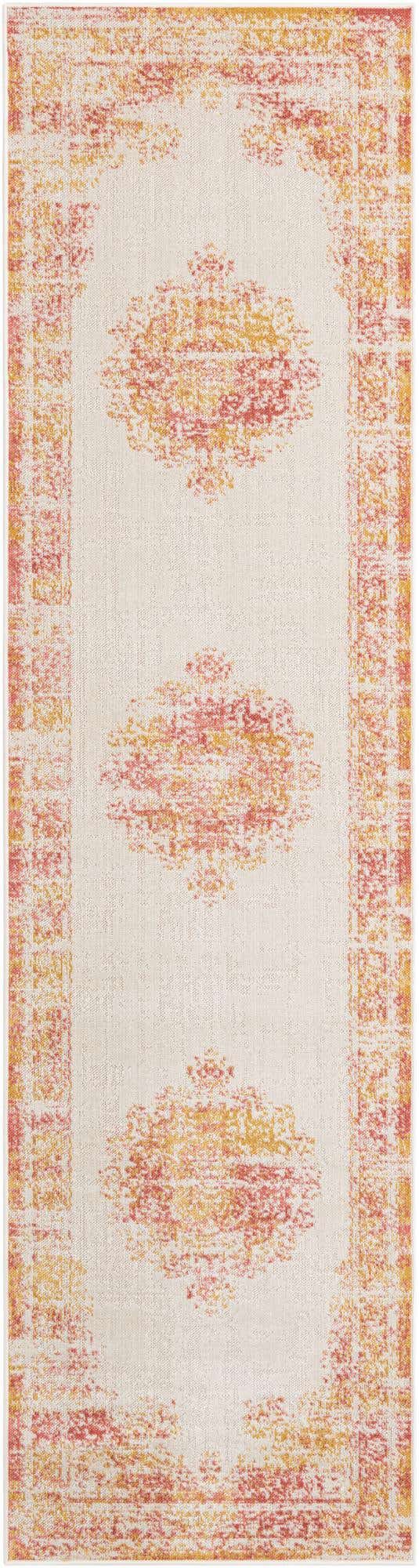 Ivory 2' 7 x 10' Lucerne Runner Area Rug 100% Polypropylene Traditional Classic Easy Clean Carpet for Kitchens, Living Rooms, Bedroom, Office for Sale at Rug Engine