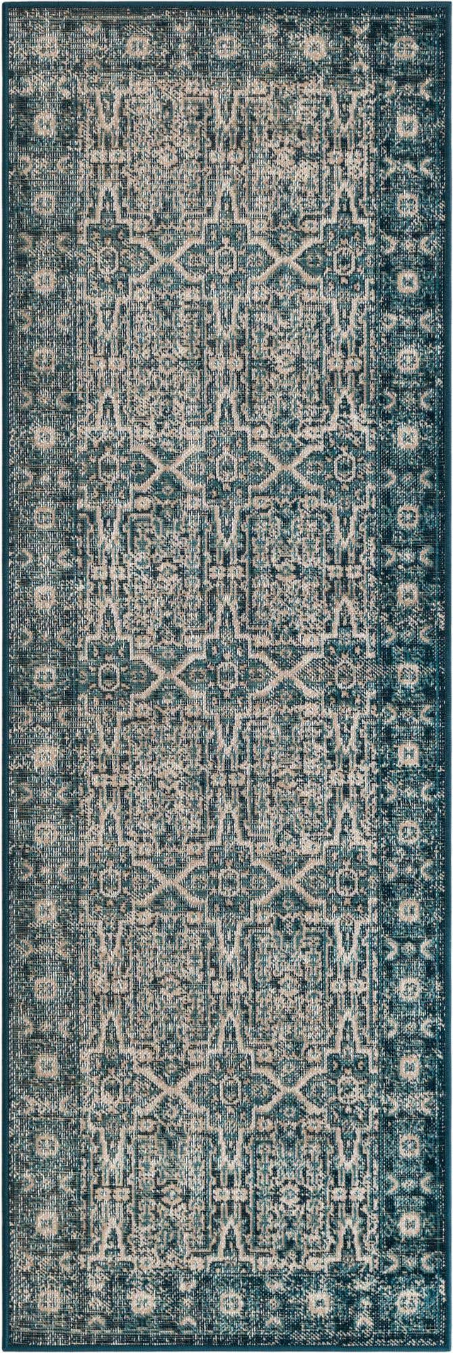 Blue 2' x 6' 1 Lucerne Runner Area Rug 100% Polypropylene Traditional Classic Easy Clean Carpet for Kitchens, Living Rooms, Bedroom, Office for Sale at Rug Engine