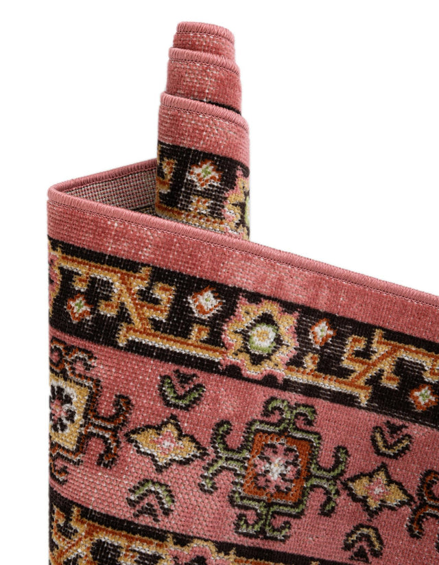 Pink 2' x 6' 1 Lucerne Runner Area Rug 100% Polypropylene Traditional Classic Easy Clean Carpet for Kitchens, Living Rooms, Bedroom, Office for Sale at Rug Engine