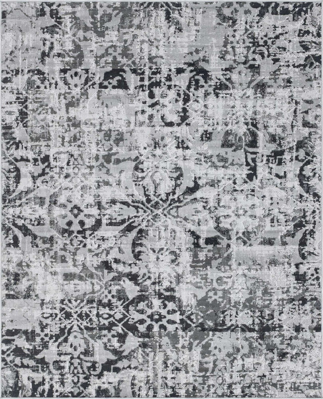 Gray 7' 10 x 10' Lucerne Rectangle Area Rug 100% Polypropylene Traditional Classic Easy Clean Carpet for Kitchens, Living Rooms, Bedroom, Office for Sale at Rug Engine