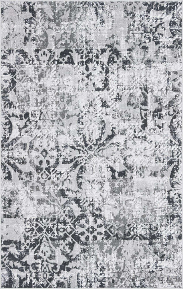 Gray 5' 3 x 8' Lucerne Rectangle Area Rug 100% Polypropylene Traditional Classic Easy Clean Carpet for Kitchens, Living Rooms, Bedroom, Office for Sale at Rug Engine