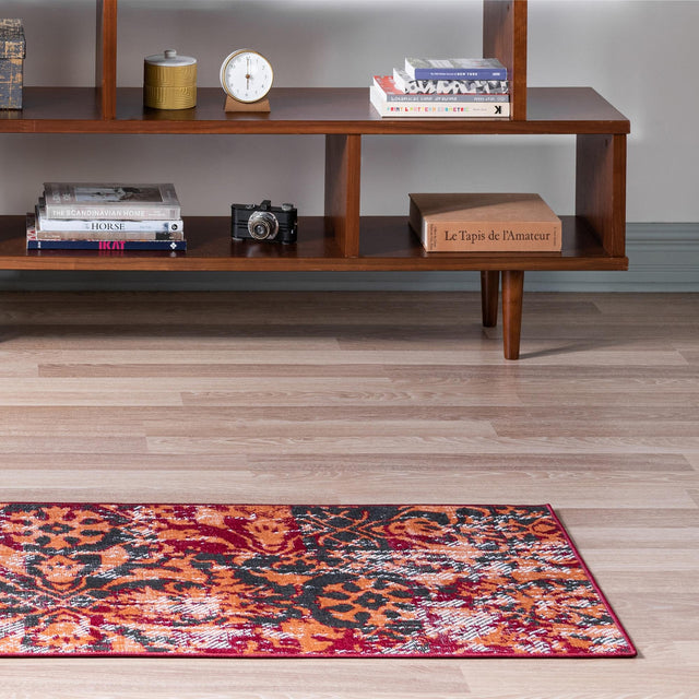 Rust Red 2' x 6' 1 Lucerne Runner Area Rug 100% Polypropylene Traditional Classic Easy Clean Carpet for Kitchens, Living Rooms, Bedroom, Office for Sale at Rug Engine