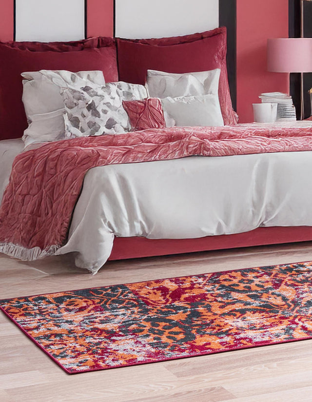Rust Red 2' 7 x 10' Lucerne Runner Area Rug 100% Polypropylene Traditional Classic Easy Clean Carpet for Kitchens, Living Rooms, Bedroom, Office for Sale at Rug Engine