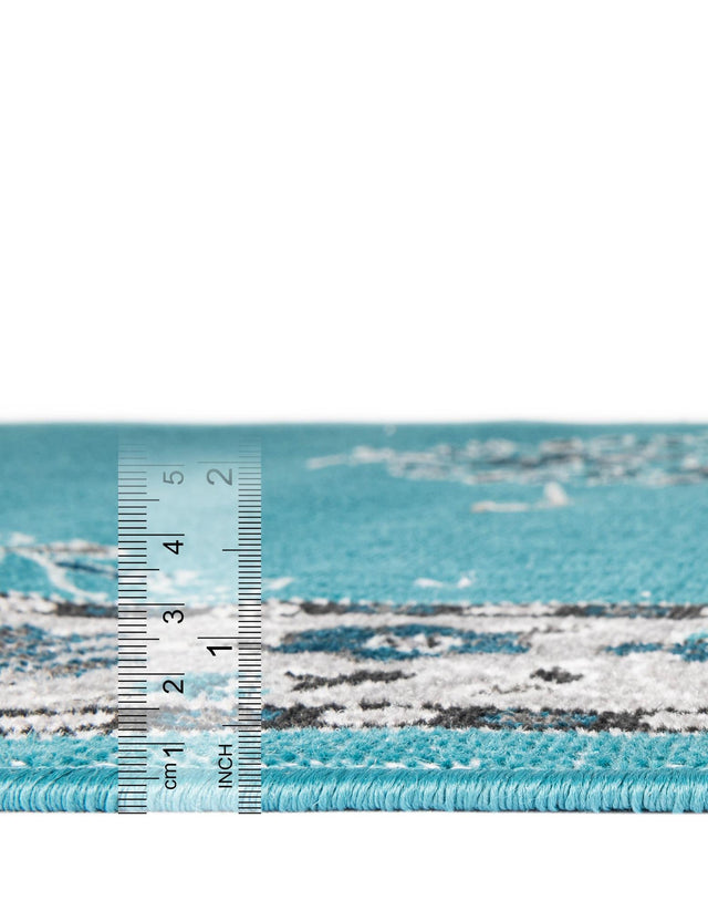 Blue 5' 3 x 8' Lucerne Rectangle Area Rug 100% Polypropylene Traditional Classic Easy Clean Carpet for Kitchens, Living Rooms, Bedroom, Office for Sale at Rug Engine