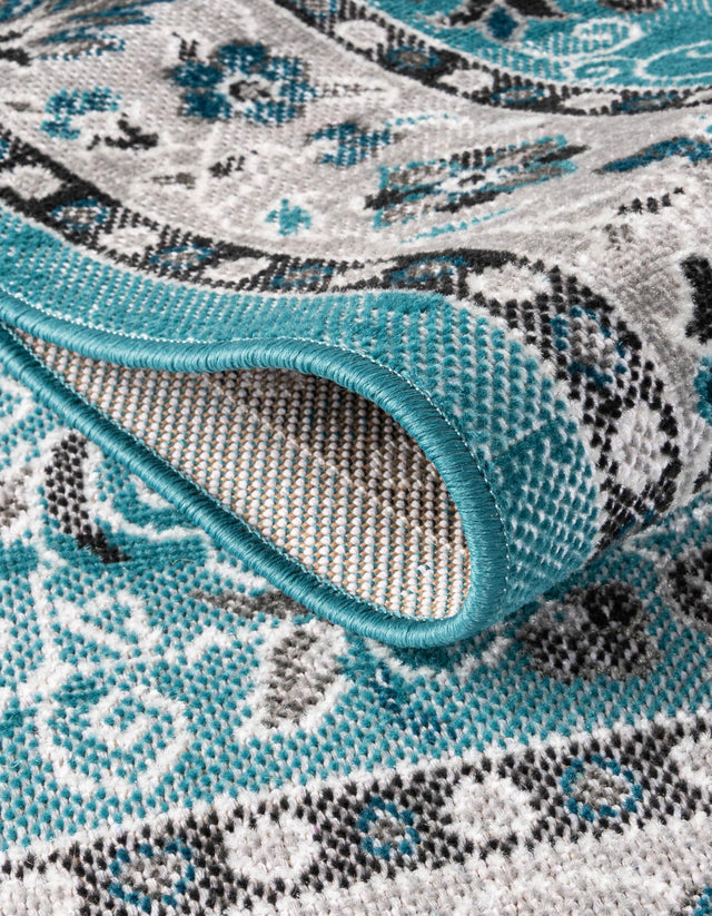 Blue 5' 3 x 8' Lucerne Rectangle Area Rug 100% Polypropylene Traditional Classic Easy Clean Carpet for Kitchens, Living Rooms, Bedroom, Office for Sale at Rug Engine