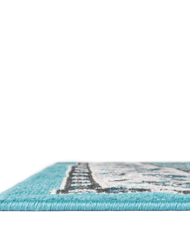 Blue 5' 3 x 8' Lucerne Rectangle Area Rug 100% Polypropylene Traditional Classic Easy Clean Carpet for Kitchens, Living Rooms, Bedroom, Office for Sale at Rug Engine