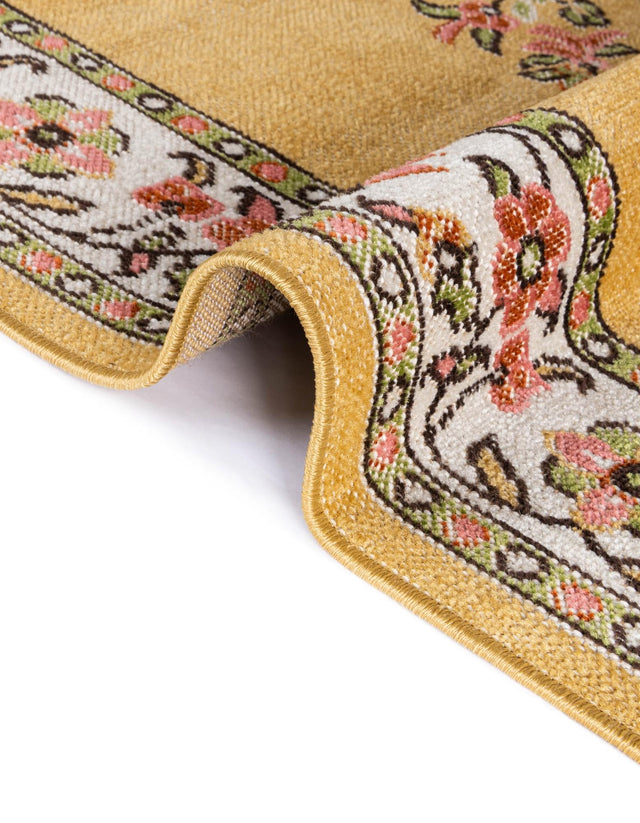 Yellow 9' x 12' Lucerne Rectangle Area Rug 100% Polypropylene Traditional Classic Easy Clean Carpet for Kitchens, Living Rooms, Bedroom, Office for Sale at Rug Engine