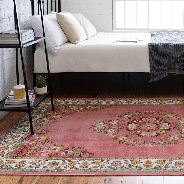Rose 9' x 12' Lucerne Rectangle Area Rug 100% Polypropylene Traditional Classic Easy Clean Carpet for Kitchens, Living Rooms, Bedroom, Office for Sale at Rug Engine